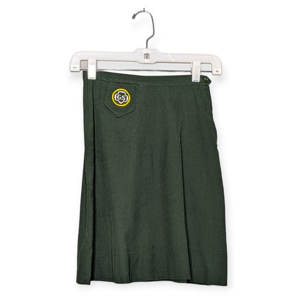 Vintage Cadette Girl Scout Dark Green Skirt - Picture 1 of 10